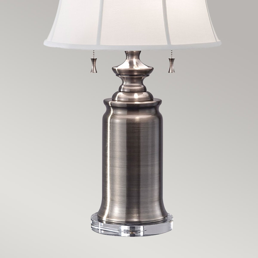 Feiss - Lampada da tavolo STATEROOM 2xE27/60W/230V argento