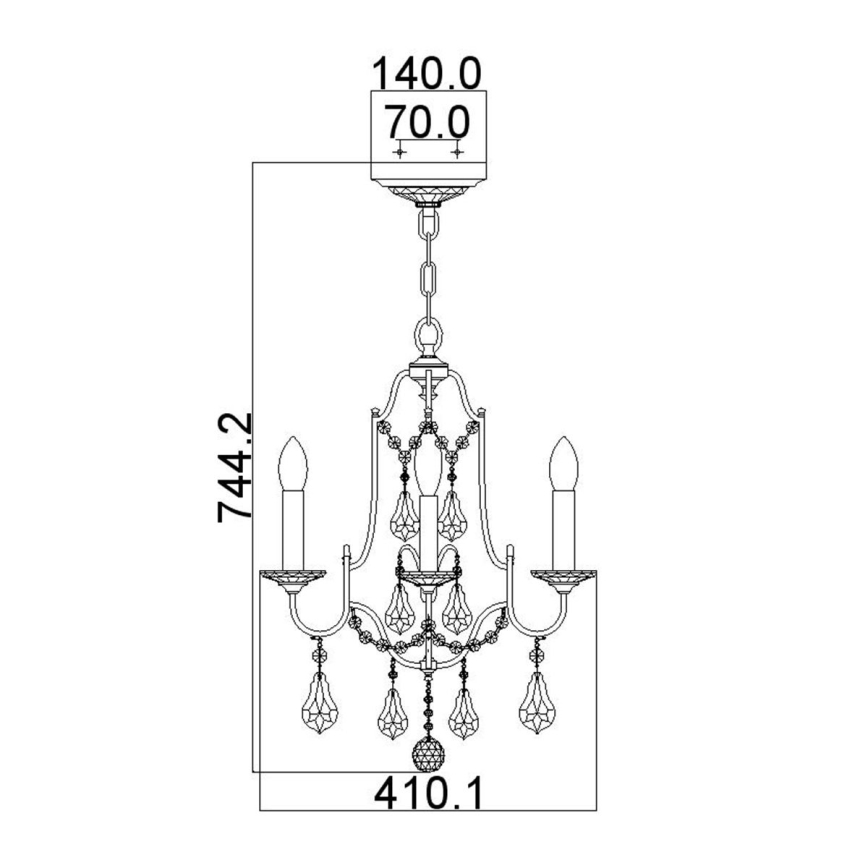 Feiss - Lampadario a sospensione con catena VALENTINA 4xE14/60W/230V