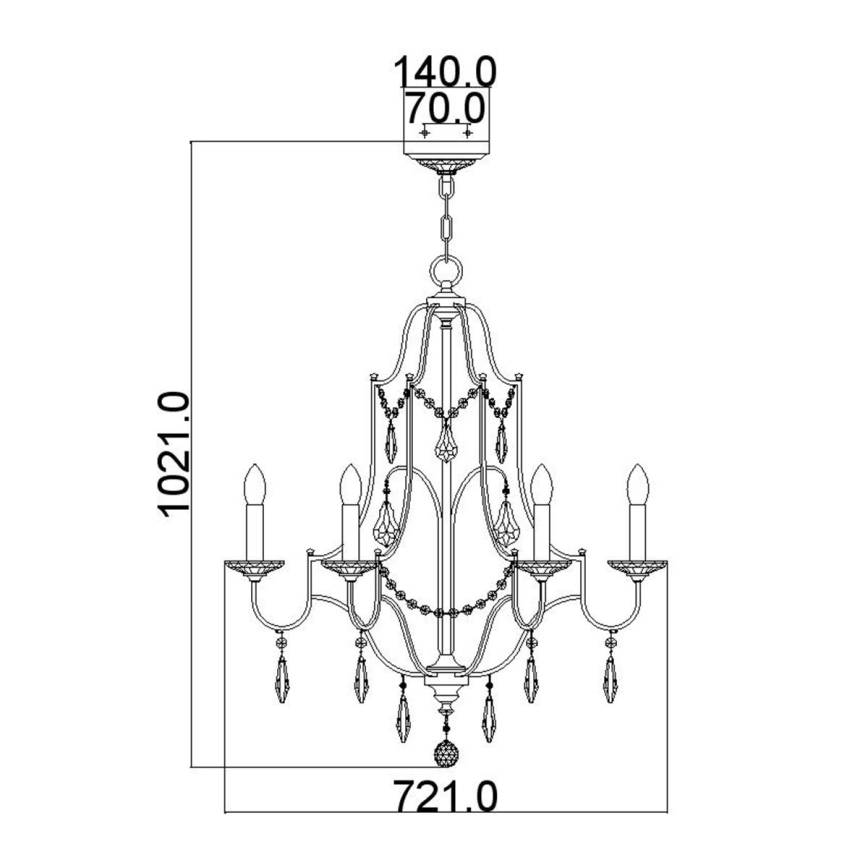 Feiss - Lampadario a sospensione con catena VALENTINA 6xE14/60W/230V
