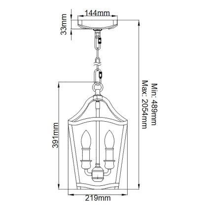 Feiss - Lampadario a sospensione con catena YARMOUTH 3xE14/60W/230V