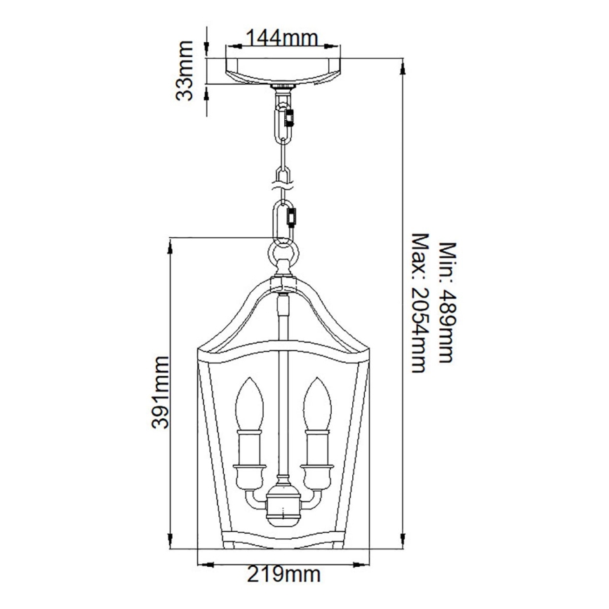 Feiss - Lampadario a sospensione con catena YARMOUTH 3xE14/60W/230V