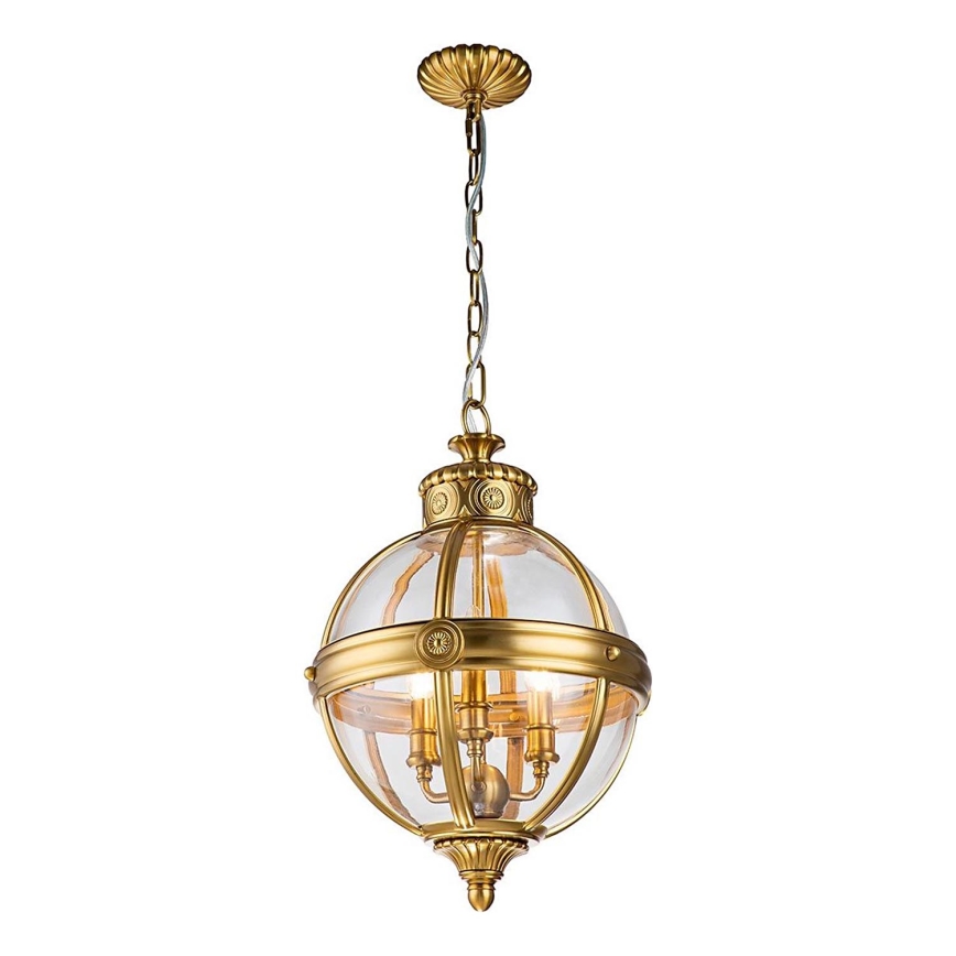 Feiss - Lampadario a sospensione con catena ADAMS 3xE14/60W/230V oro
