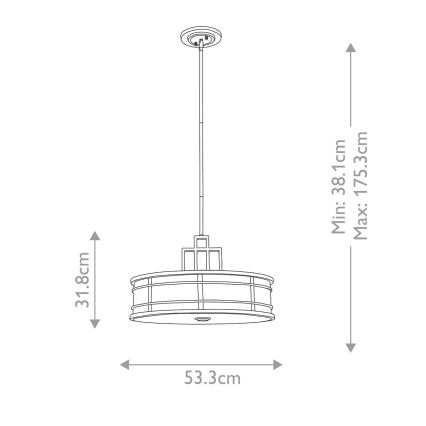 Feiss - Lampadario a sospensione con supporto rigido FUSION 3xE27/60W/230V