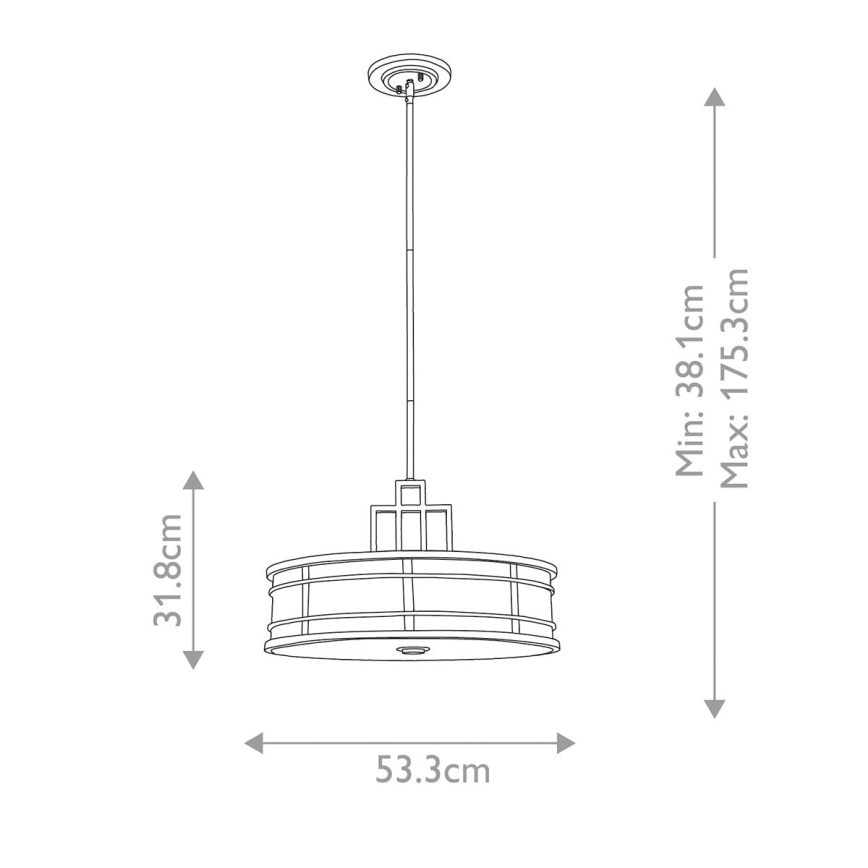 Feiss - Lampadario a sospensione con supporto rigido FUSION 3xE27/60W/230V