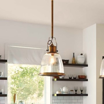 Feiss - Lampadario a sospensione con supporto rigido HOBSON 1xE27/60W/230V bronzo
