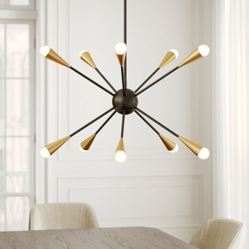 Feiss - Lampadario a sospensione con supporto rigido LED JAX 10xG9/3W/230V nero/oro