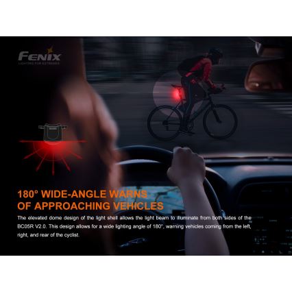 Fenix BC05RV20 - Torcia LED ricaricabile per bicicletta LED/USB IP66 15 lm 120 ore