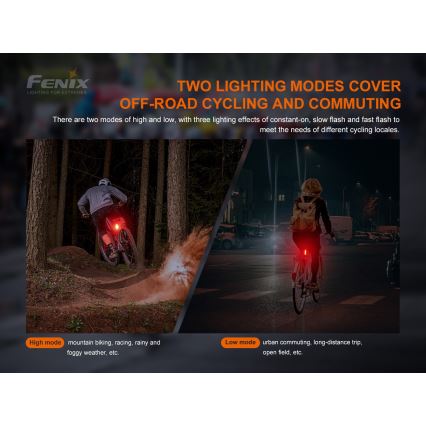 Fenix BC05RV20 - Torcia LED ricaricabile per bicicletta LED/USB IP66 15 lm 120 ore