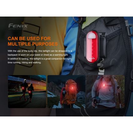 Fenix BC05RV20 - Torcia LED ricaricabile per bicicletta LED/USB IP66 15 lm 120 ore