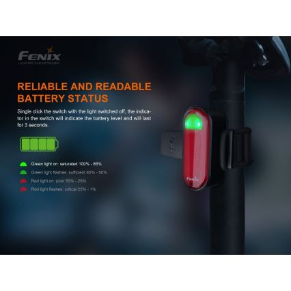 Fenix BC05RV20 - Torcia LED ricaricabile per bicicletta LED/USB IP66 15 lm 120 ore