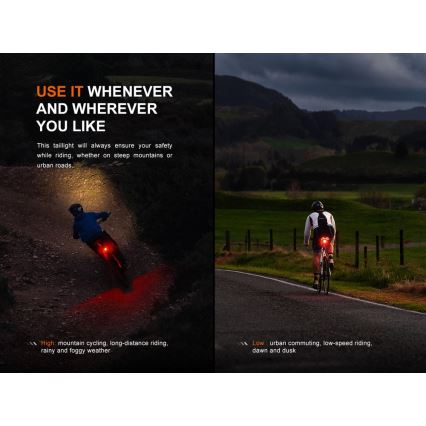 Fenix BC06R - LED Luce per bicicletta ricaricabile e dimmerabile LED/USB IP66 90 lm 24,5 h