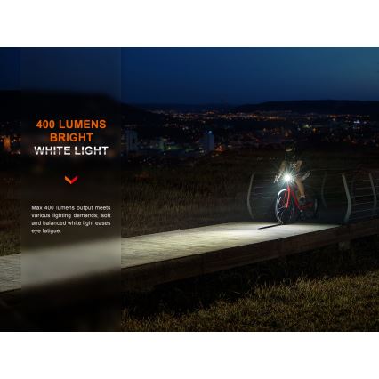 Fenix BC15R - LED Luce per bicicletta ricaricabile e dimmerabile LED/USB IP66 400 lucente 31,5 h 2600 mAh
