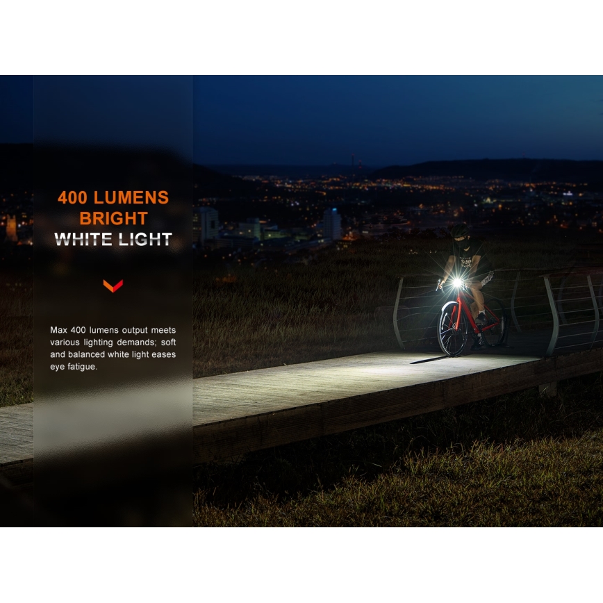 Fenix BC15R - LED Luce per bicicletta ricaricabile e dimmerabile LED/USB IP66 400 lucente 31,5 h 2600 mAh