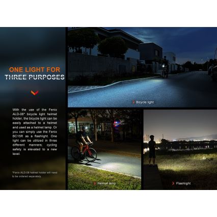 Fenix BC15R - LED Luce per bicicletta ricaricabile e dimmerabile LED/USB IP66 400 lucente 31,5 h 2600 mAh