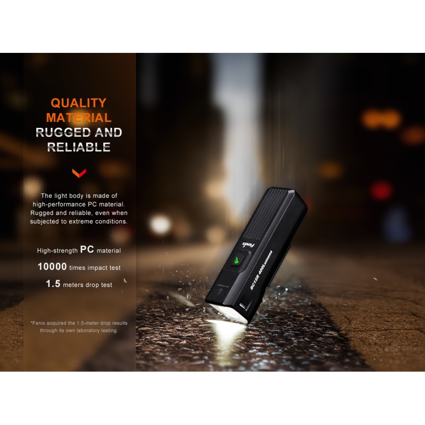 Fenix BC15R - LED Luce per bicicletta ricaricabile e dimmerabile LED/USB IP66 400 lucente 31,5 h 2600 mAh