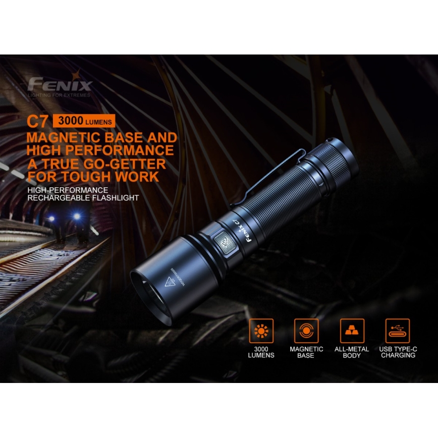 Fenix C7 - Torcia ricaricabile dimmerabile a LED/1x21700 IP68 3000 lm 68 h