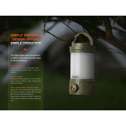 Fenix CL26RPROCAM - Lampada portatile ricaricabile LED dimmerabile LED/USB IP66 650 lm 408 h 5000 mAh grigio