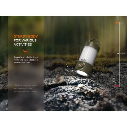 Fenix CL26RPROOLI - Lampada portatile ricaricabile a LED Dimmerabile LED/USB IP66 650 brillante 408 h 5000 mAh verde