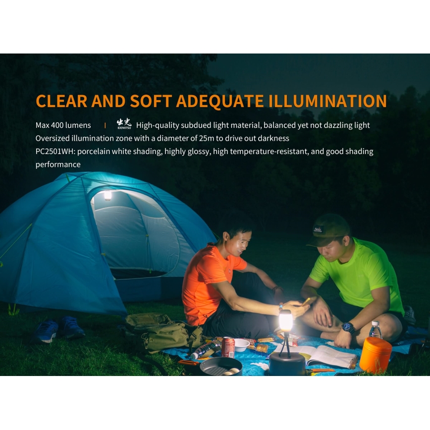 Fenix CL26RRED - LED Dimmerabile portatile ricaricabile lampada LED/USB/2xCR123A IP66 400 lm 400 h 2600 mAh arancione
