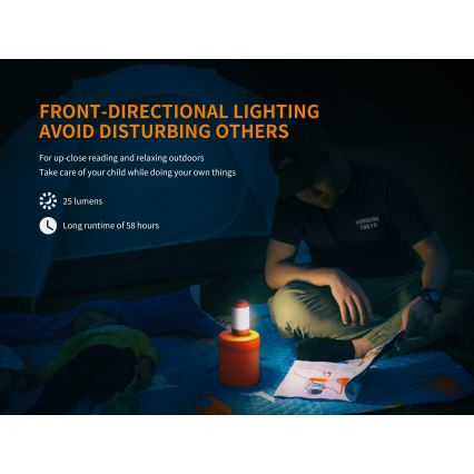 Fenix CL26RRED - LED Dimmerabile portatile ricaricabile lampada LED/USB/2xCR123A IP66 400 lm 400 h 2600 mAh arancione