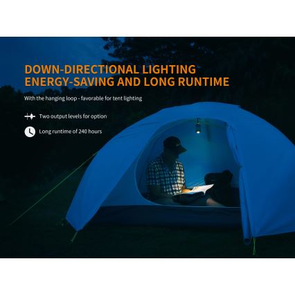 Fenix CL26RRED - LED Dimmerabile portatile ricaricabile lampada LED/USB/2xCR123A IP66 400 lm 400 h 2600 mAh arancione