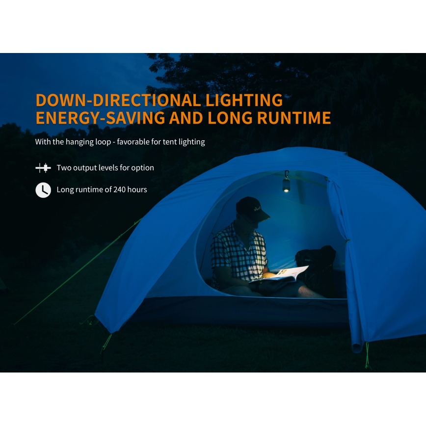 Fenix CL26RRED - LED Dimmerabile portatile ricaricabile lampada LED/USB/2xCR123A IP66 400 lm 400 h 2600 mAh arancione