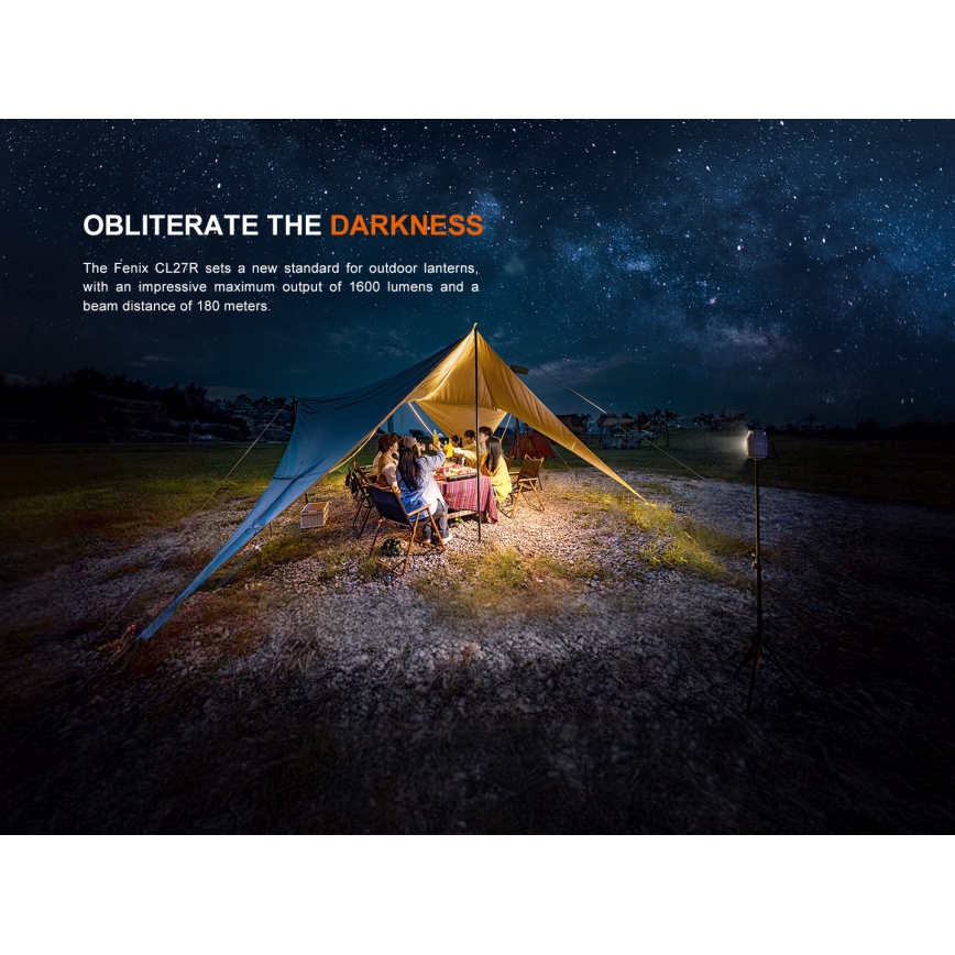 Fenix CL27RGRE - Luce LED dimmerabile ricaricabile LED/USB IP66 1600 brillantezza 285 h