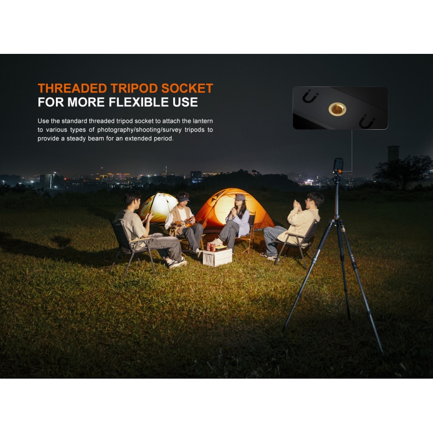 Fenix CL27RGRE - Luce LED dimmerabile ricaricabile LED/USB IP66 1600 brillantezza 285 h
