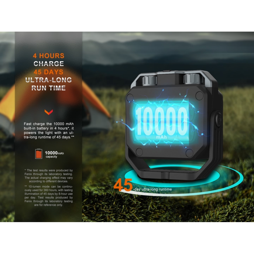 Fenix CL28R - Proiettore LED dimmerabile ricaricabile con power bank LED/USB IP66 2000 shiny 360 h 10000 mAh
