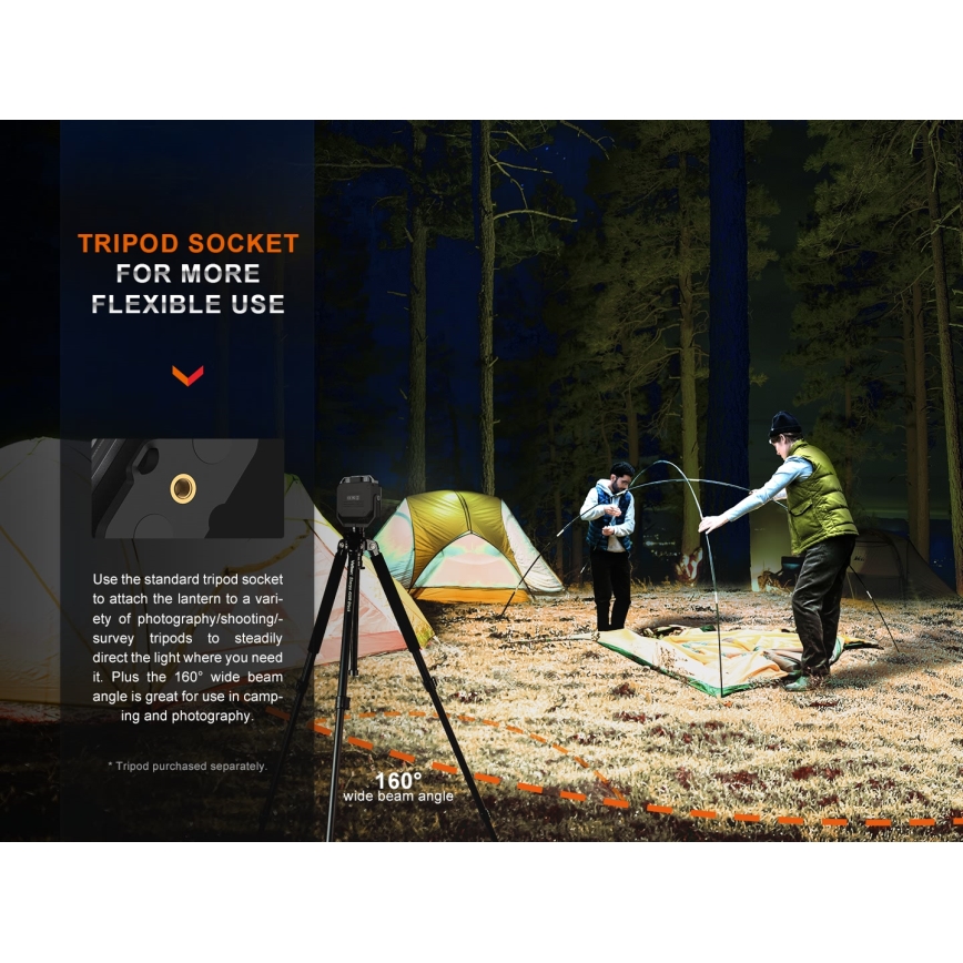Fenix CL28R - Proiettore LED dimmerabile ricaricabile con power bank LED/USB IP66 2000 shiny 360 h 10000 mAh