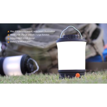 Fenix CL30R - Lampada portatile ricaricabile a LED LED/USB/6xCR123A IPX7 650 lm 300 h 2600 mAh