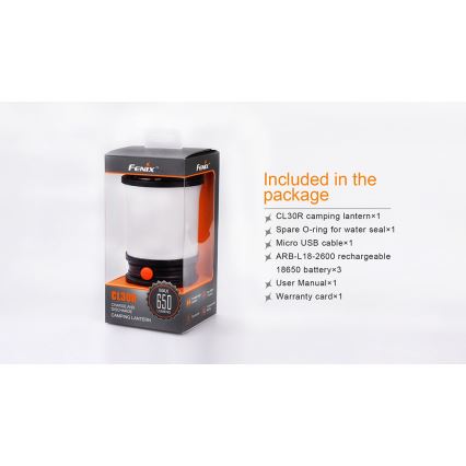 Fenix CL30R - Lampada portatile ricaricabile a LED LED/USB/6xCR123A IPX7 650 lm 300 h 2600 mAh