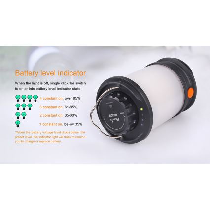 Fenix CL30R - Lampada portatile ricaricabile a LED LED/USB/6xCR123A IPX7 650 lm 300 h 2600 mAh