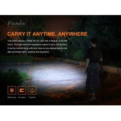 Fenix E02RBLC - LED Torcia ricaricabile LED/USB IP68 200 lm 6.5 h