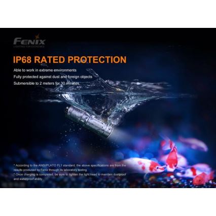 Fenix E02RBLC - LED Torcia ricaricabile LED/USB IP68 200 lm 6.5 h