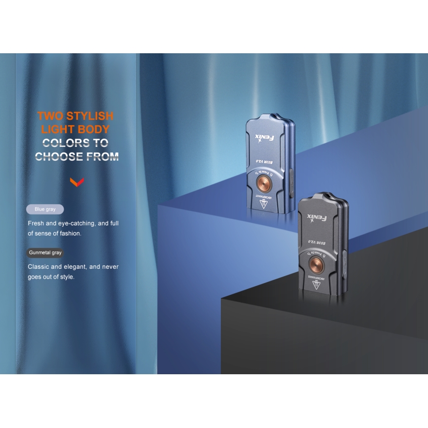 Fenix E03RV20GREY - Torcia LED ricaricabile LED/USB IP66 500 lucente 30 h 400 mAh