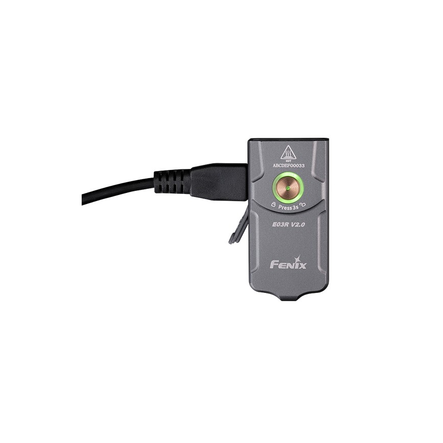 Fenix E03RV20GREY - Torcia LED ricaricabile LED/USB IP66 500 lucente 30 h 400 mAh