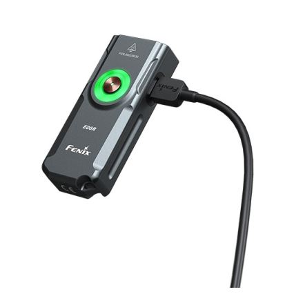 Fenix E06RGRY - Torcia elettrica ricaricabile LED Dimmerabile UV LED/USB IP66 700 shiny 60 h 750 mAh grigio