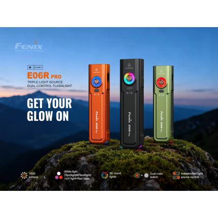 Fenix E06RPROEUBLC - Torcia ricaricabile dimmerabile LED/USB, 1650 mAh, IP66, 1600 lm, 111 h, nera