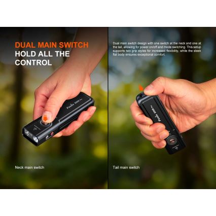 Fenix E06RPROEUBLC - Torcia ricaricabile dimmerabile LED/USB, 1650 mAh, IP66, 1600 lm, 111 h, nera
