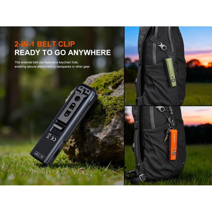 Fenix E06RPROEUBLC - Torcia ricaricabile dimmerabile LED/USB, 1650 mAh, IP66, 1600 lm, 111 h, nera