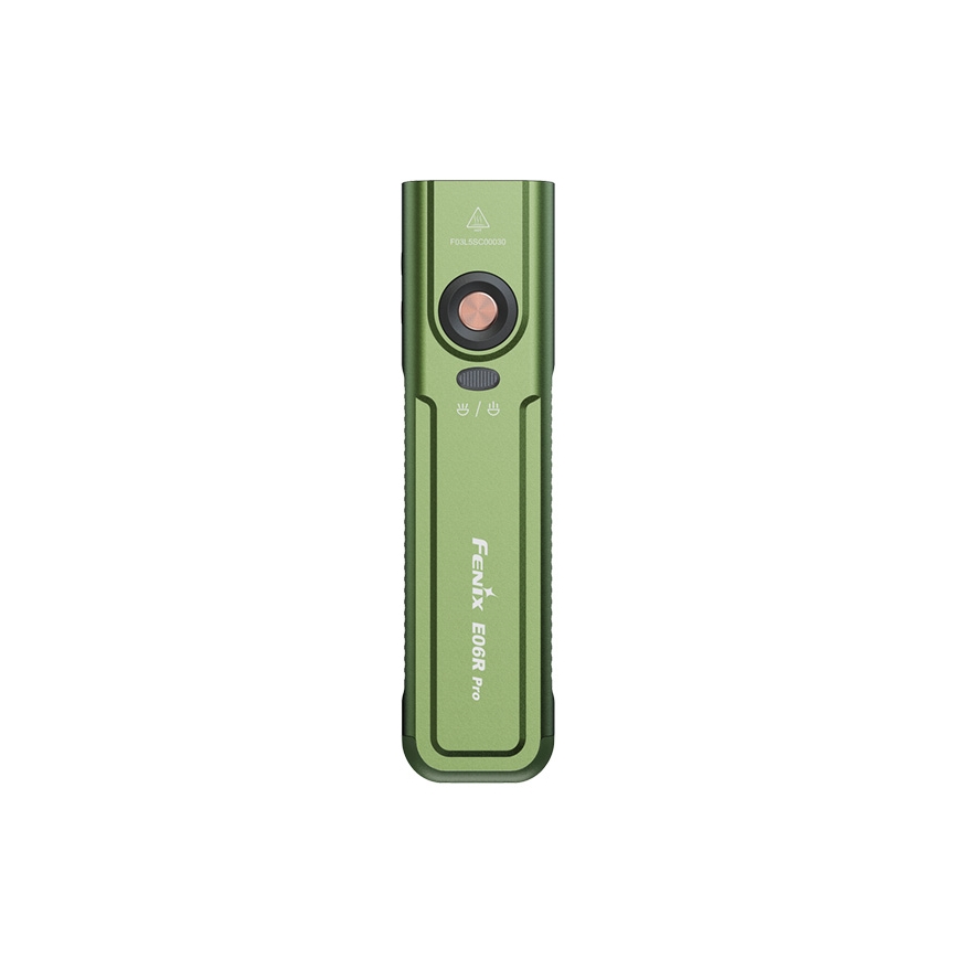 Fenix E06RPROEUOLI - Torcia ricaricabile LED dimmerabile, ricarica USB, 1650 mAh, IP66, 1600 lm, 111 h, verde