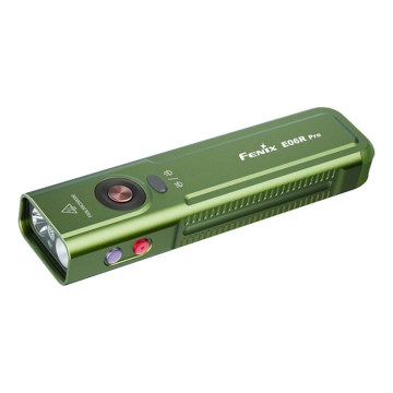 Fenix E06RPROEUOLI - Torcia ricaricabile LED dimmerabile, ricarica USB, 1650 mAh, IP66, 1600 lm, 111 h, verde