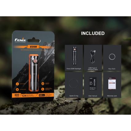 Fenix E09R - Torcia LED ricaricabile LED/USB IP68