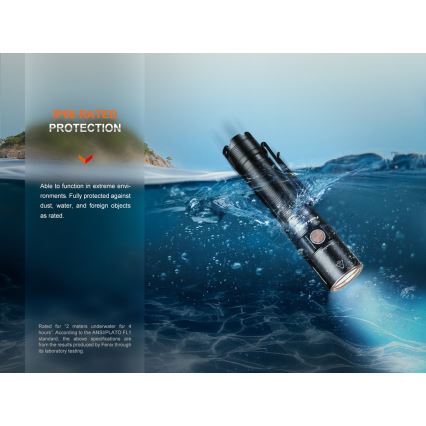 Fenix E28RV20 - Torcia elettrica ricaricabile LED dimmerabile LED/USB/2xCR123A IP68 1700 shiny 260 h 3400 mAh