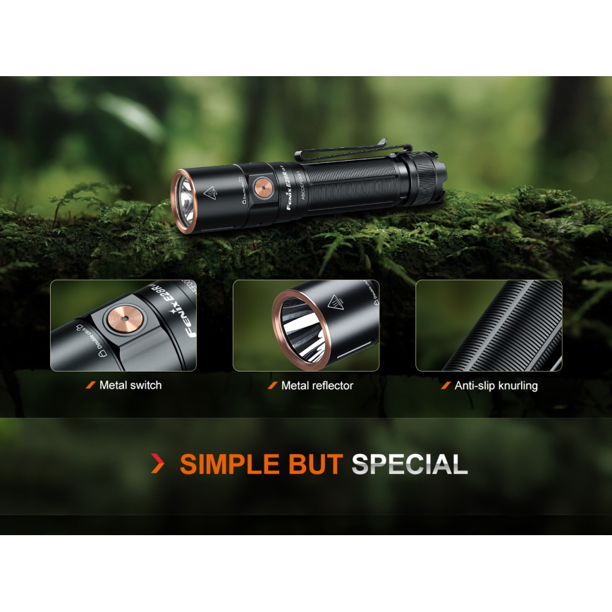Fenix E28RV20 - Torcia elettrica ricaricabile LED dimmerabile LED/USB/2xCR123A IP68 1700 shiny 260 h 3400 mAh