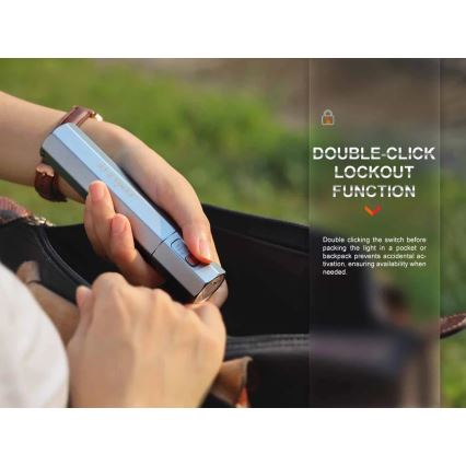 Fenix ECPBLCK - Torcia LED ricaricabile con power bank USB IP68 1600 lucente 504 h 5000 mAh nero