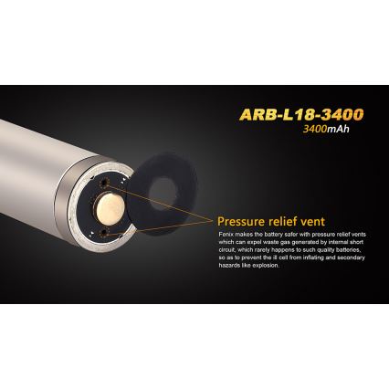 Fenix FE18650LI34 - 1 pezzo Batteria ricaricabile 18650/3,6V 3400 mAh