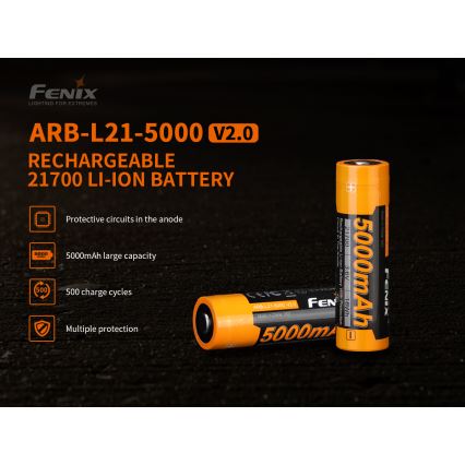 Fenix FE21700V20 - 1 pz Batteria ricaricabile 21700/3,6V 5000 mAh