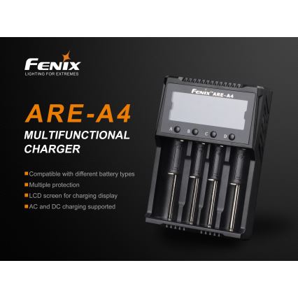 Fenix FENAREA4 - Caricabatterie 4xLi-ion/AAA/AA/C 5V